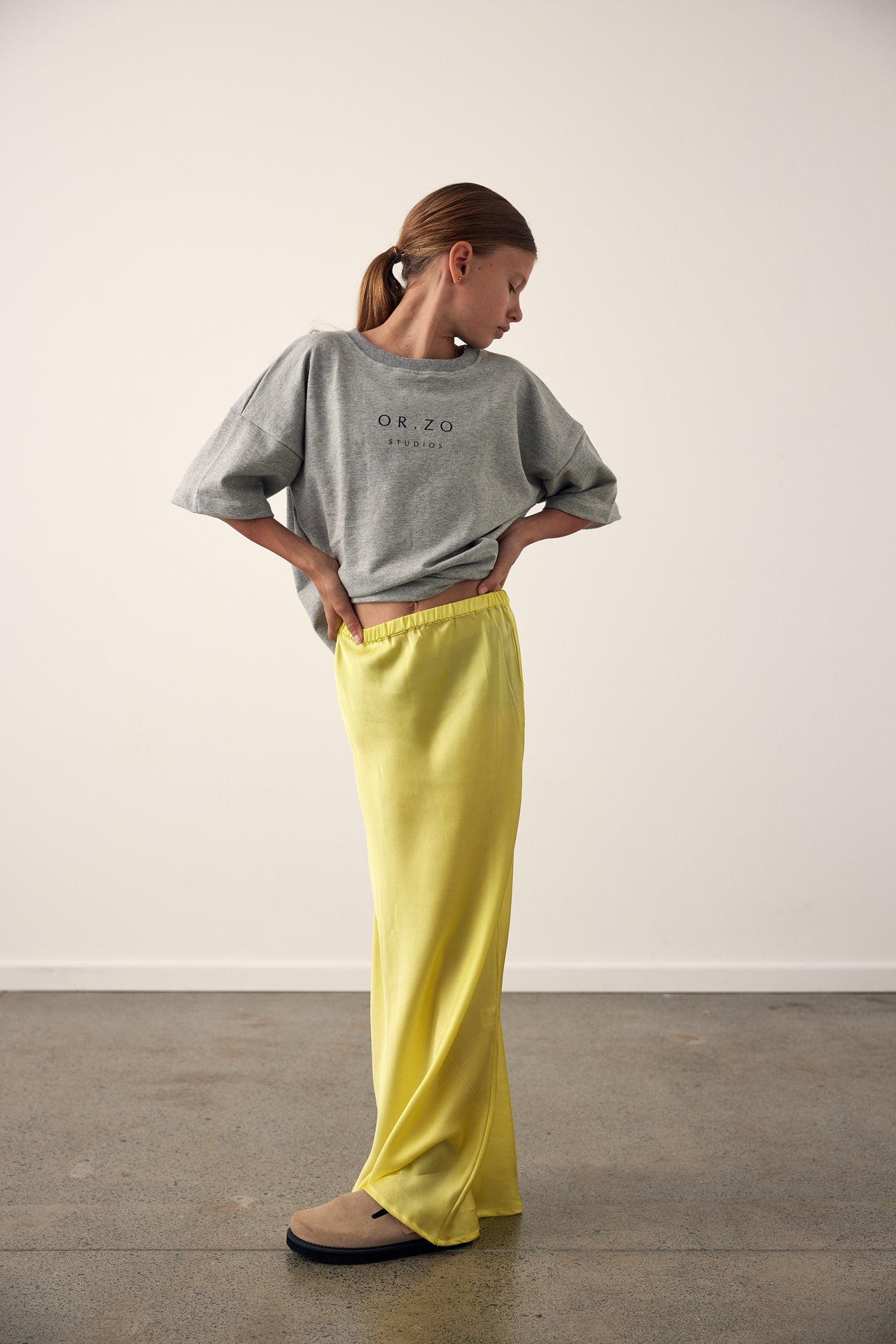 Lara silk skirt - lemon