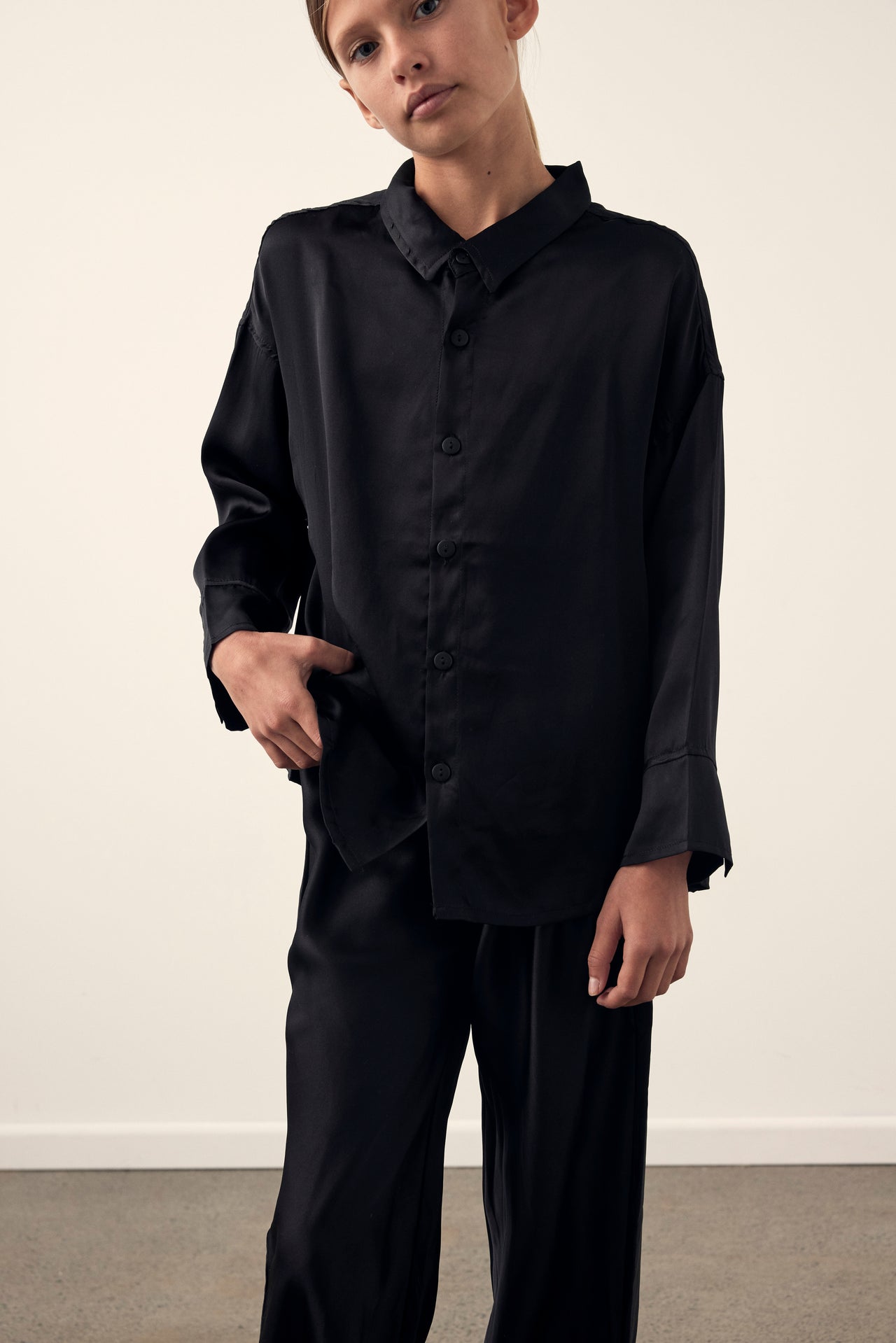 Filomena silk shirt - black